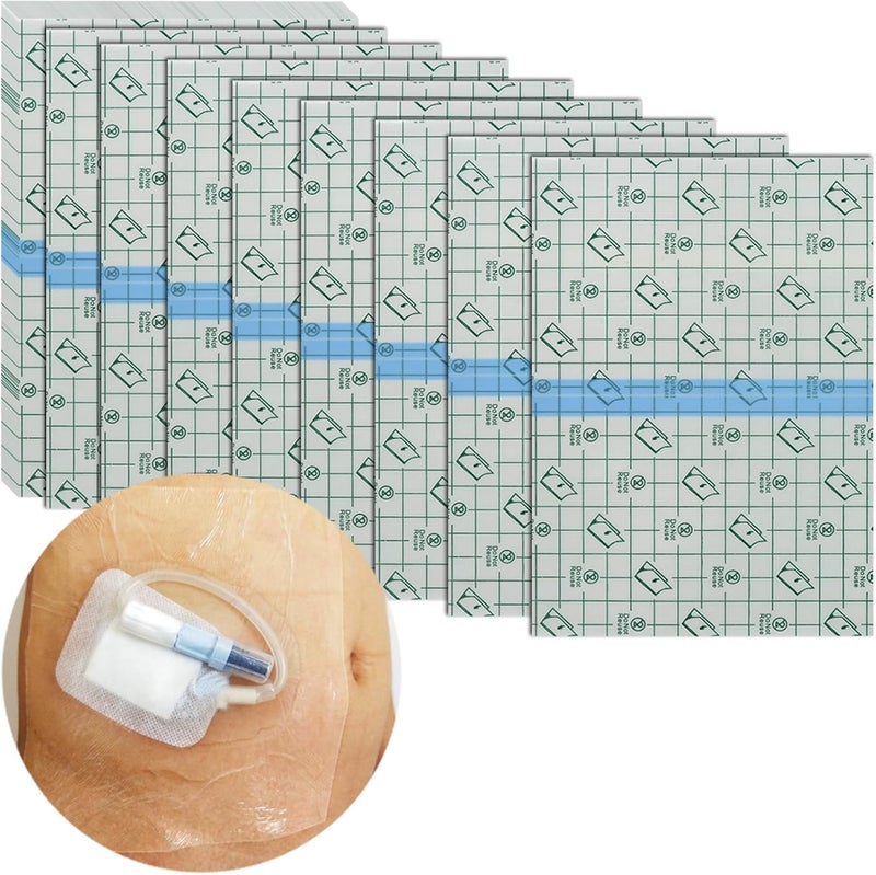 EaseToU 10"x12" Waterproof Dialysis Catheter Shower Cover Chest Port Shield Protector for Central Line G Feeding Tubes Transparent Wound Dressing, Pack of 25 - Image 1